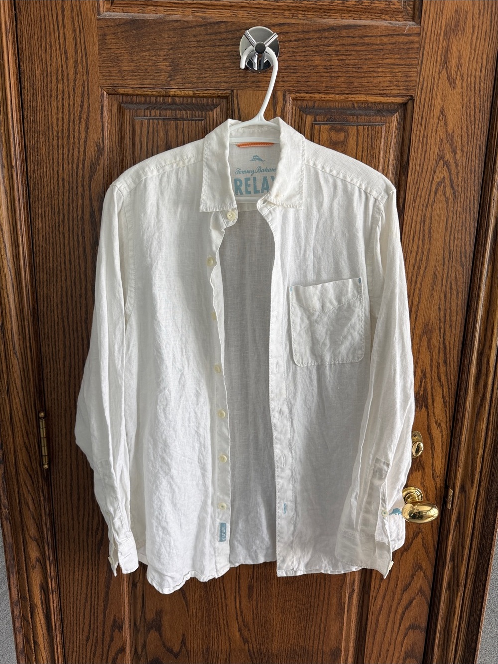 Tommy Bahama White Linen Button-Down Shirt